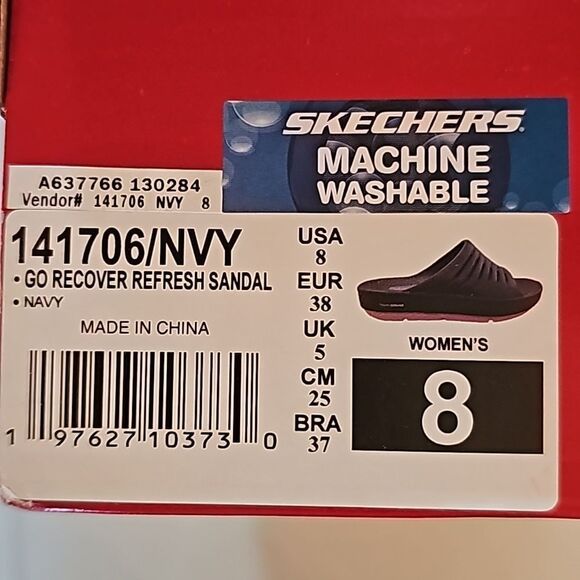 New Sketchers Go Recover Sandal in Navy, Size 8 - Picture 5 of 6